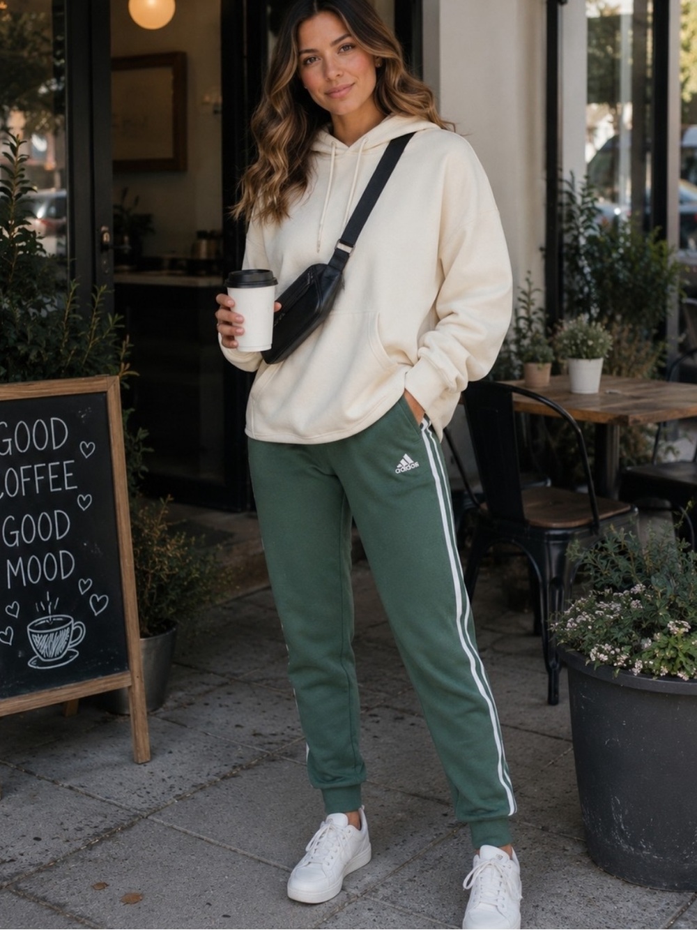Adidas Essentials 3 Stripe Jogger Sweatpants in Green Size Medium